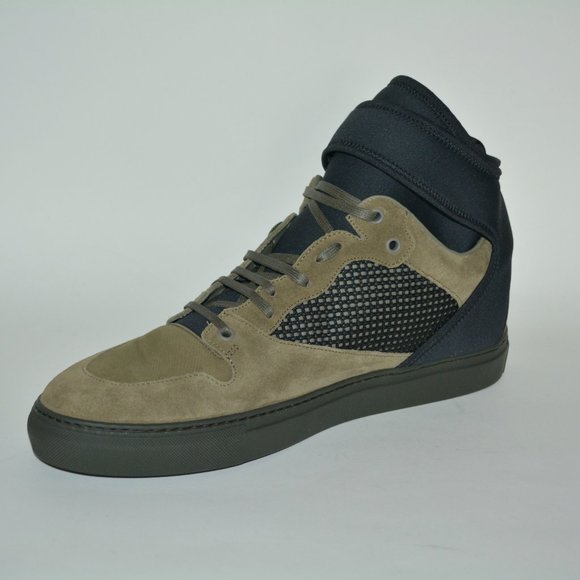 NWT BALENCIAGA MENS NEOPRENE STRAP HITOP SUEDE LEATHER SNEAKERS US 15 EU 48 - Picture 4 of 11